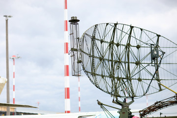 Cellular parabolic antenna in the airoport