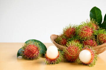 Asian fruit rambutan on the table