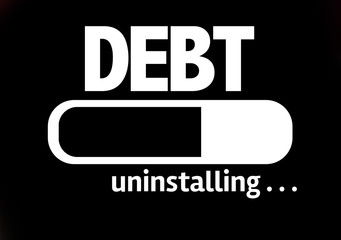 Progress Bar Uninstalling with the text: Debt