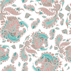 Vector seamless texture with abstract flowers. Endless background. Vector backdrop. Tender pattern.