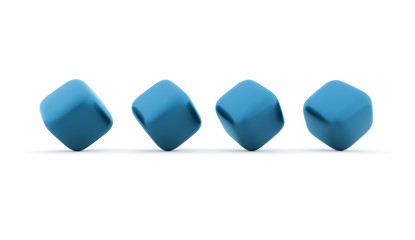 Blue cubes icon concept rendered on white background