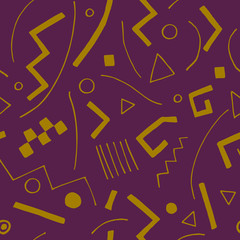 Vector seamless texture with geometrical shapes. Endless violet background. Vector backdrop.