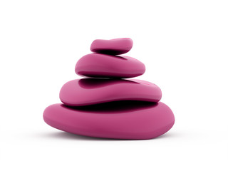 Pink pebbles rendered isolated