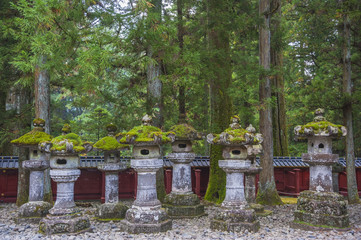 Fototapeta na wymiar Japanese many lantern in temple, Nikko, Japan 