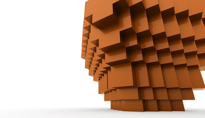 Orange abstract cubes background