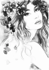 woman portrait .abstract watercolor