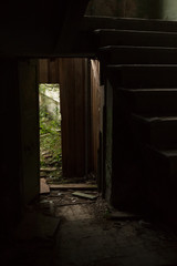 Fototapeta premium doorway and stairway abandoned building