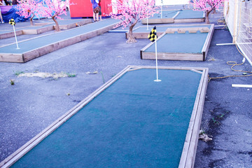 final hole at the outdoor mini golf course