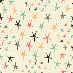 Vector seamless pattern with stars.