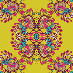 Abstract vector seamless pattern. Bright colors. Vector illustration.