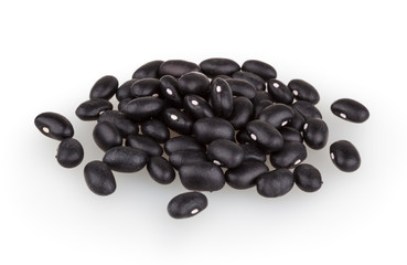 Black beans isolated on white background with clipping path