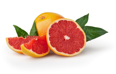 Grapefruit isolated on white background with clipping path