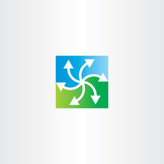 Fototapeta na wymiar green blue arrows recycling symbol