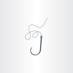 hook icon fishing symbol