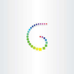 letter g with color circles and squares