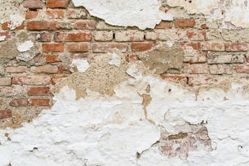 Fototapety  Uszkodzony mur z cegły