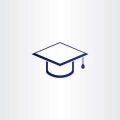 student graduation cap blue icon