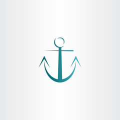 stylized anchor icon design