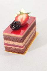 Delicious chocolate strawberry cake