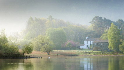 Fototapeta premium Misty Morning at Derwent Water