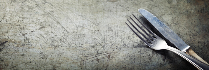 Dining fork and knife - obrazy, fototapety, plakaty