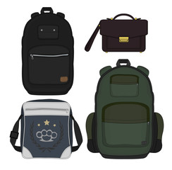 Set of 4 fashionable men bags. Color