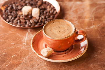 Espresso cup with sugar. coffee