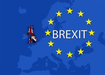 Puzzle und Landkarte mit Grexit und Brexit