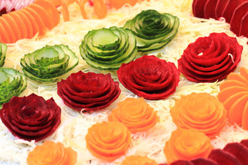 vegetable decoration from cucumber, carrot