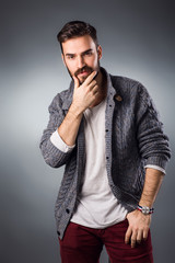 Fototapeta premium Handsome young man in casual outfit 