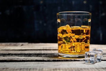 Scotch on wooden background