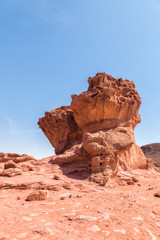 Timna Park in Israel desert, sand rock of unusual shape