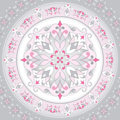 Vector vintage pattern in shape of a circle.  Mandala.
