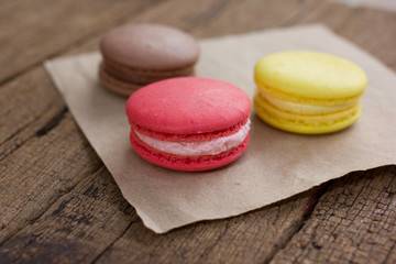 French colorful macarons.