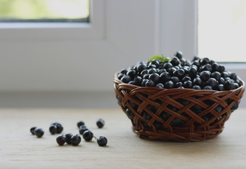 Basket of blueberries