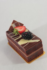 Dark chocolate strawberry cake