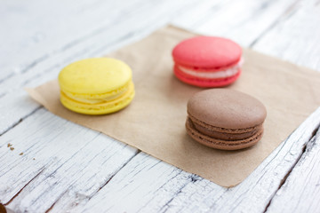 French colorful macarons.