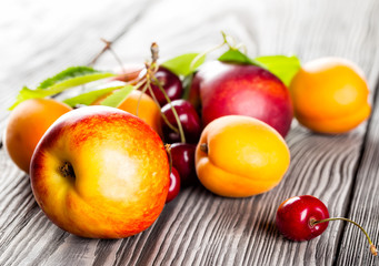 Fruits on the wooden table