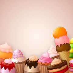 Abstract background with sweets 
