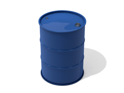 blue barrel on white background
