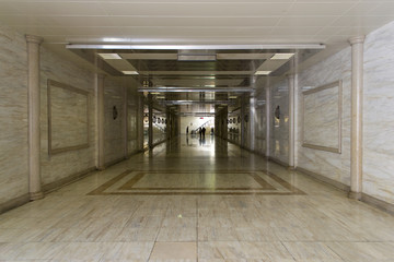 Underground pedestrian crossing with marble finish