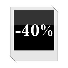 40 percent discount icon