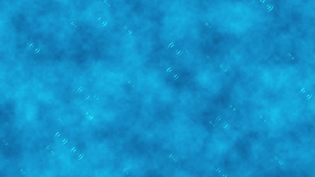 Regentropfen fallen auf's Wasser