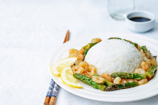 asparagus shrimp stir fry with rice
