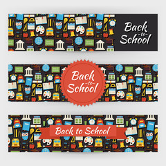 Back to School Knowledge and Education Vector Template Banners