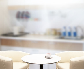 Table Top And Blur Interior Background