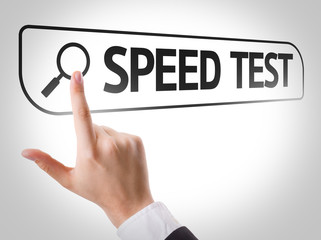 Speed Test written in search bar on virtual screen