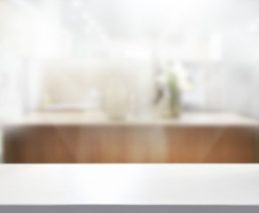 Table Top And Blur Interior Background