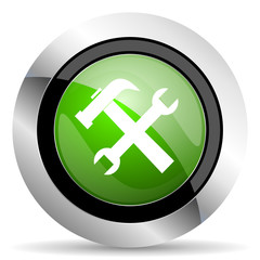 Obraz premium tools icon, green button, service sign
