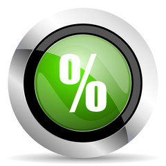 percent icon, green button